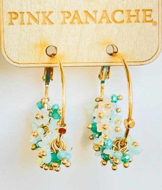 Turquoise bead hoop earring 1CNC M046 - LAST CALL
