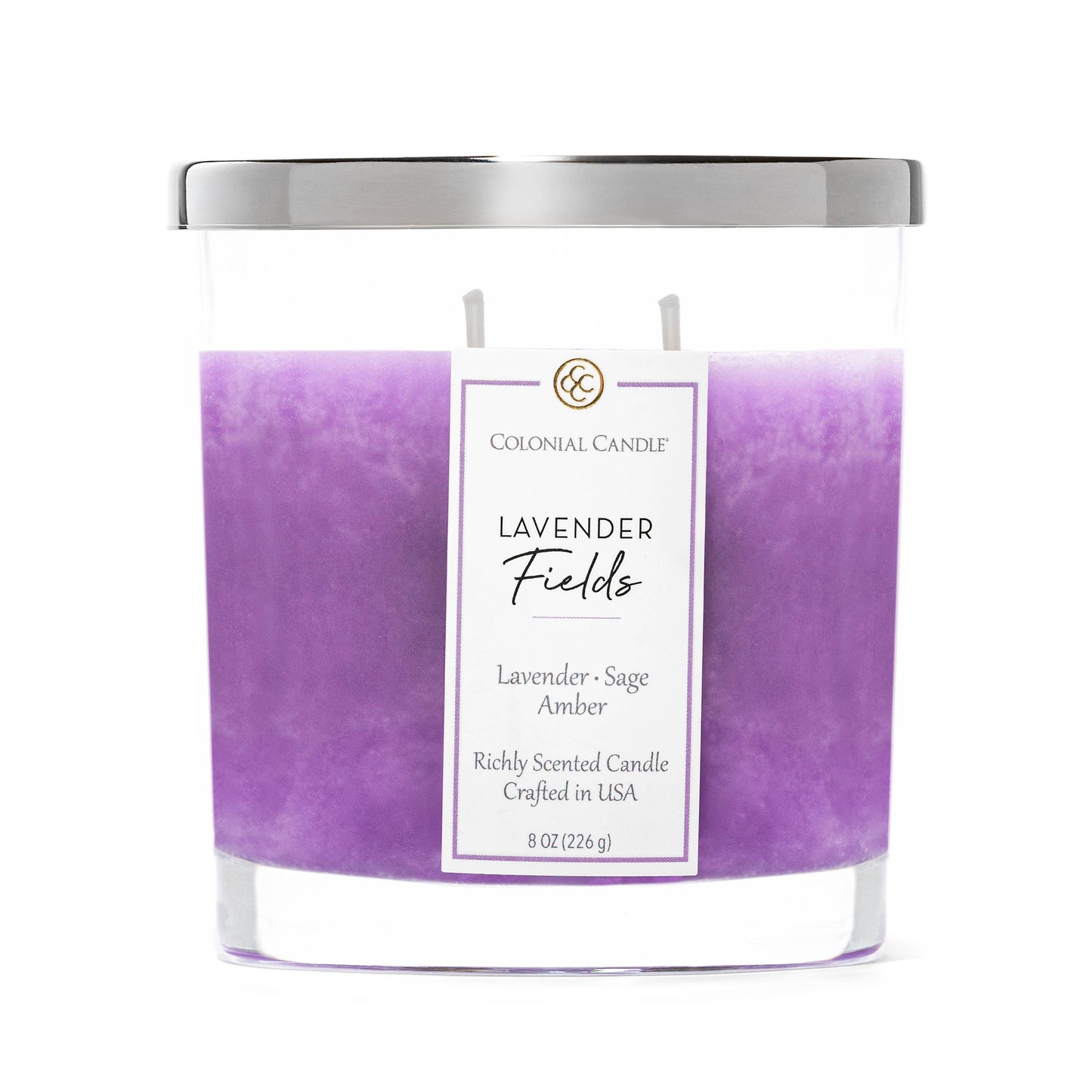 Signature Oval Lavender Fields, 2 Wick, 8oz