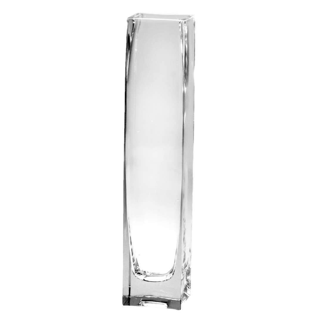 Square Glass Bud Vase - 2"L 2"W 9.5"H - Box of 24