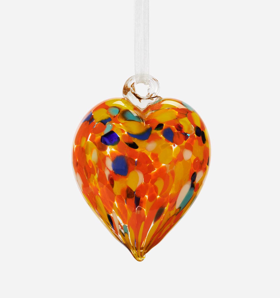 Gls Heart Design Ornament Red