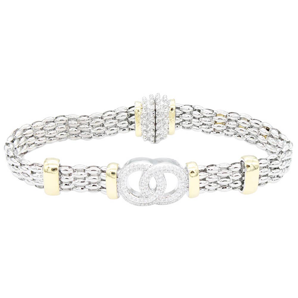 14K GOLD PLATED 2-TONE BASE BRASS BRACELETS BC-955