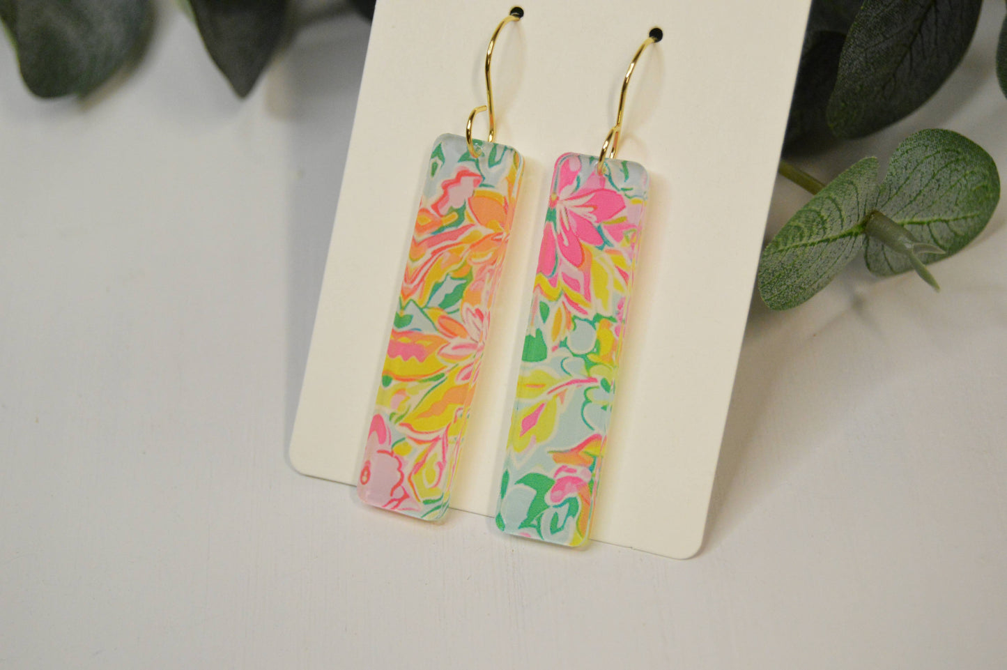 Preppy Earrings, Colorful Bar Earrings, Summer Earrings