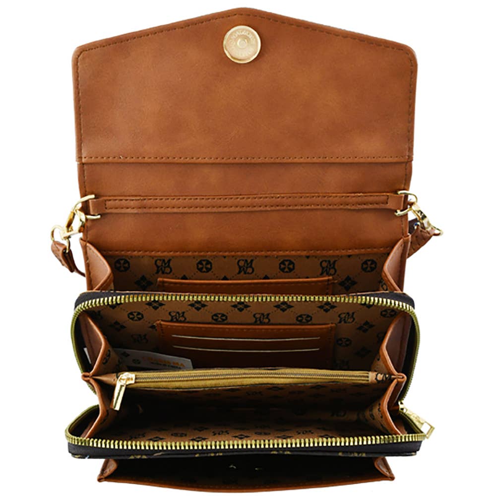 CM088 CM Monogram Envelope Flap Crossbody Bag