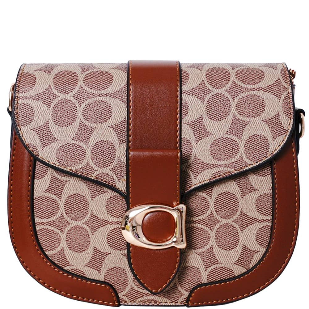 OVAL PRINT TEXTURE CROSSBODY BAG, ABG 995