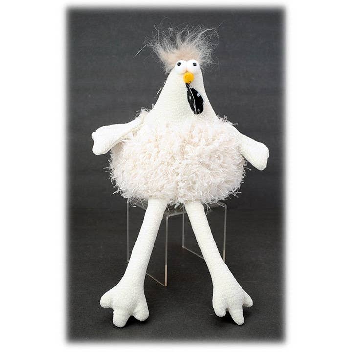 Funky Fabric Chicken Shelf Sitter - 15.5"