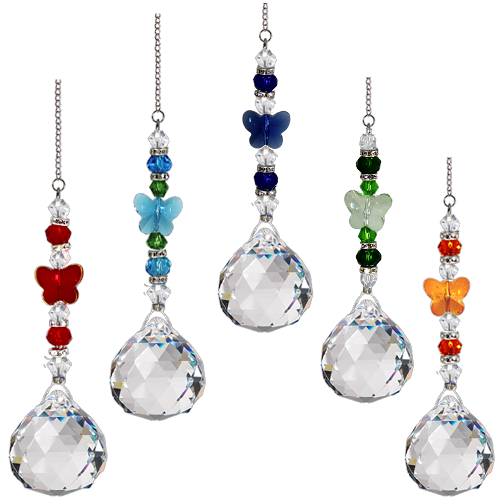 Butterfly & Beads Chrystal Pendant - HCH131
