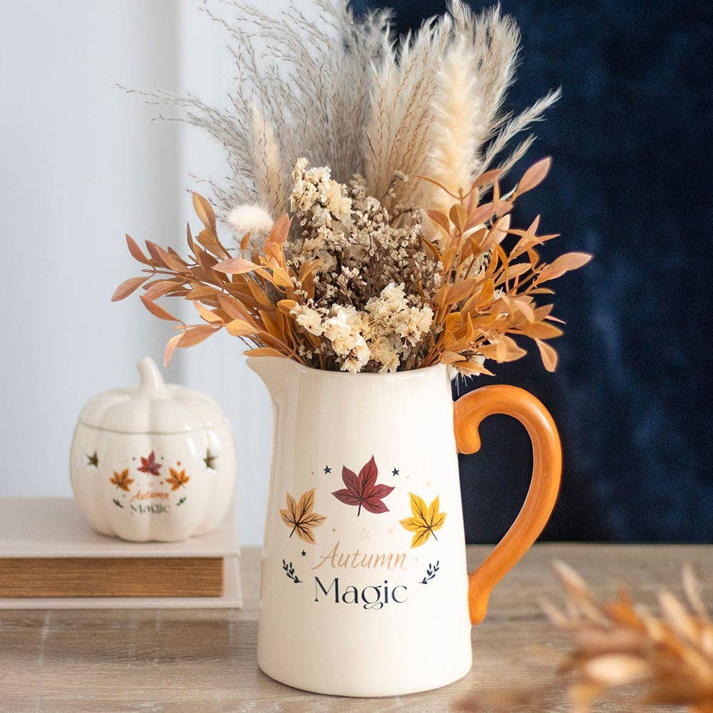 Autumn Magic Ceramic Fall Flower Jug