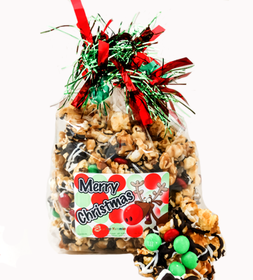 Christmas Chocolate Caramel Popcorn