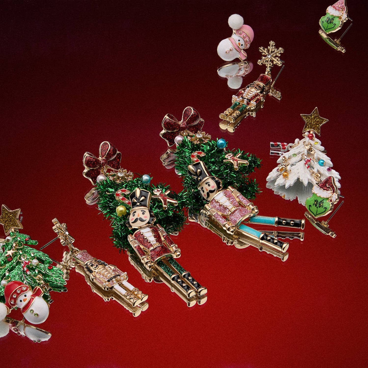 Snowman Enamel Stud Earrings with Titanium Posts