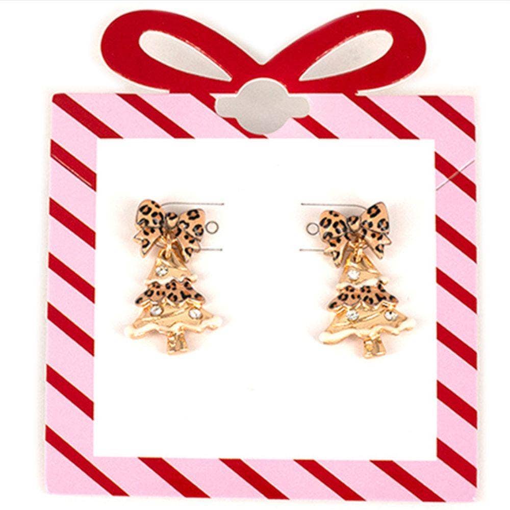 Leopard Christmas Tree Post Earring 13-7535