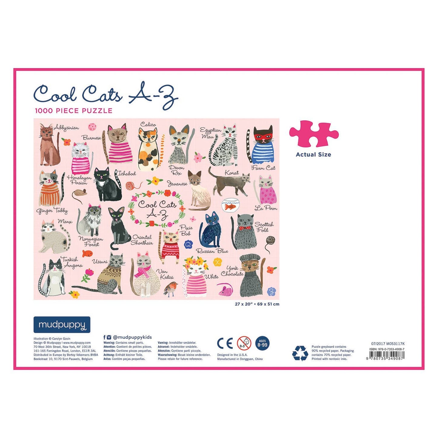 Cool Cats A-Z 1000 Piece Family Puzzle