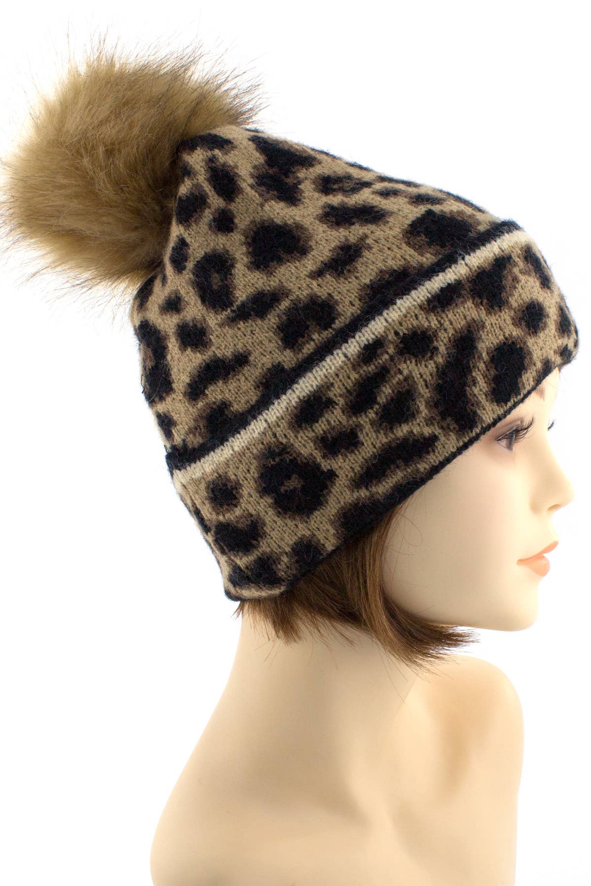 New Fashion Style Leopard Beanie Pom