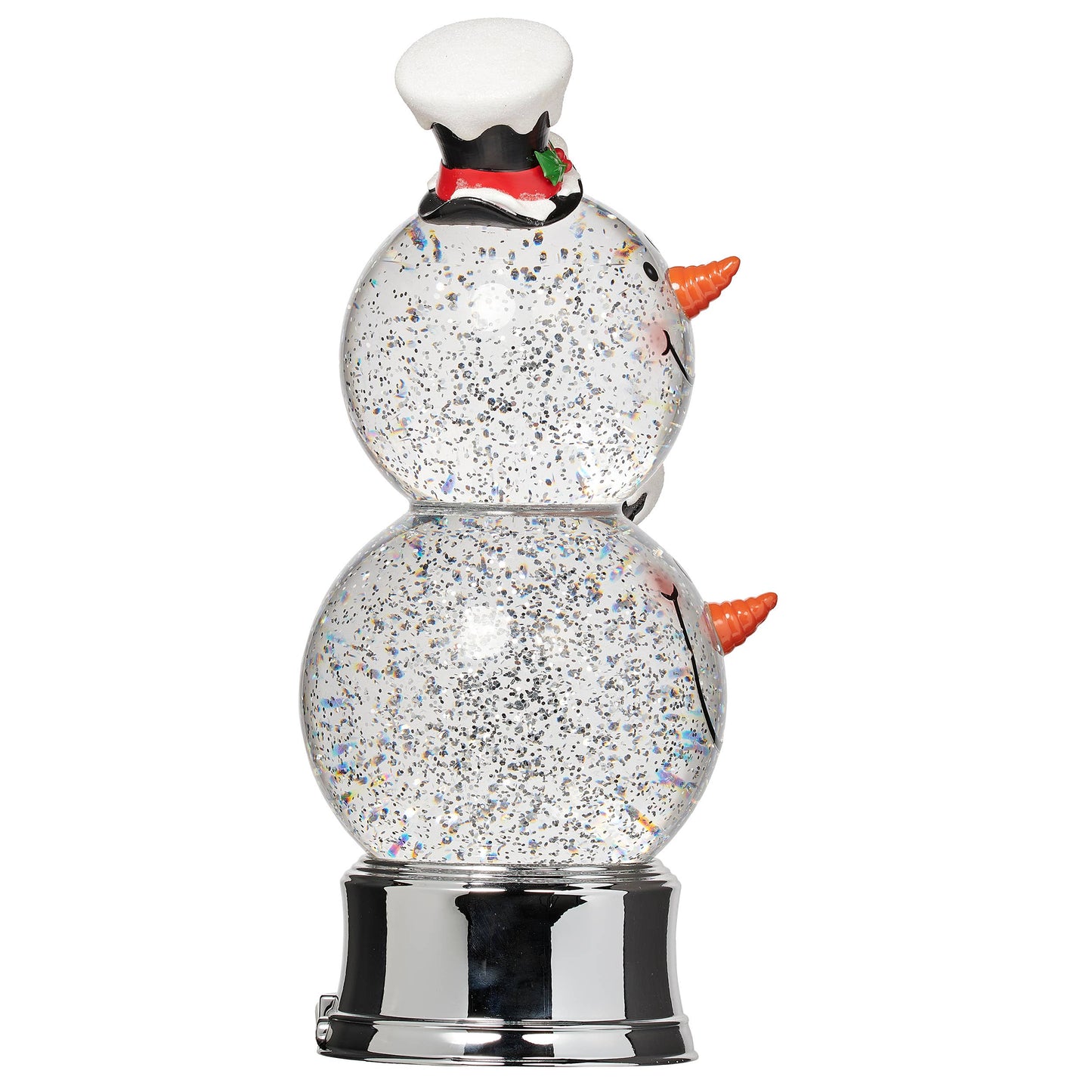 Double Snowman LED Swirl Heads Christmas Tabletop Decoration