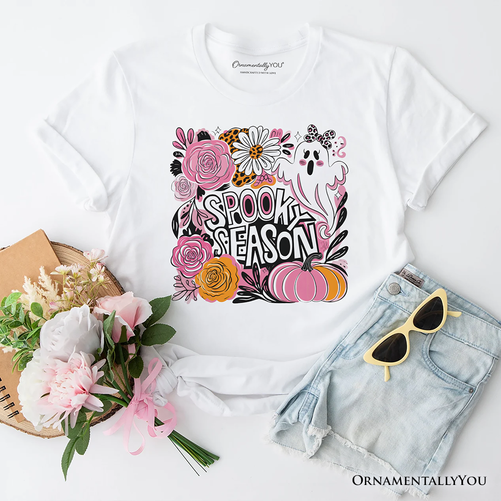 Boho Spooky Season Ghost T-Shirt, Cute Halloween Tee