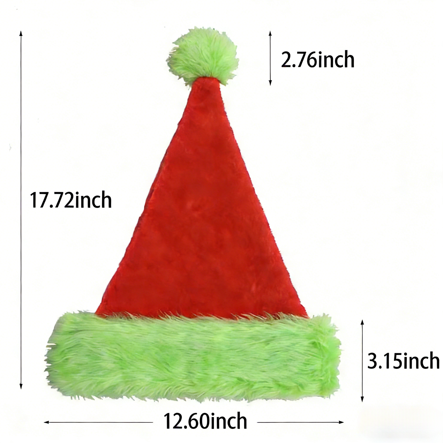 Plush Christmas hat with green brim