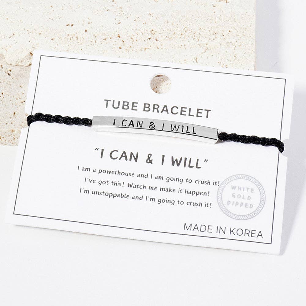 I CAN & I WILL Message Bar Bracelet