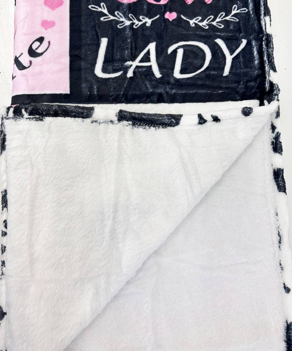 COW PRINT FLANNEL BLANKET