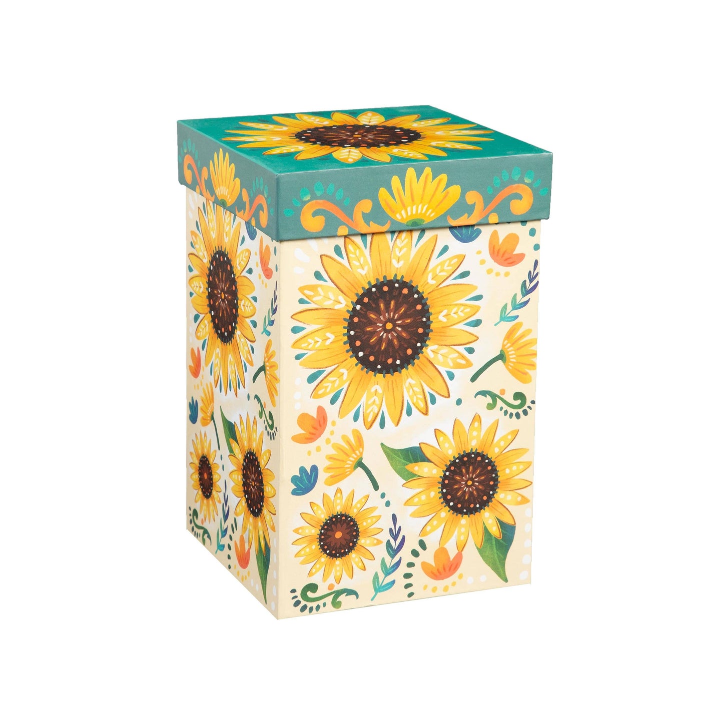 Folk Sunflower Ceramic Perfect Cup, 17oz, Gift Box