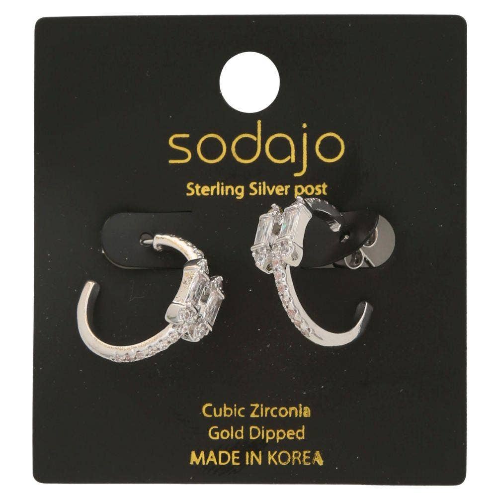 Sodajo Cz Hoop Gold Dipped Earring EC-9032