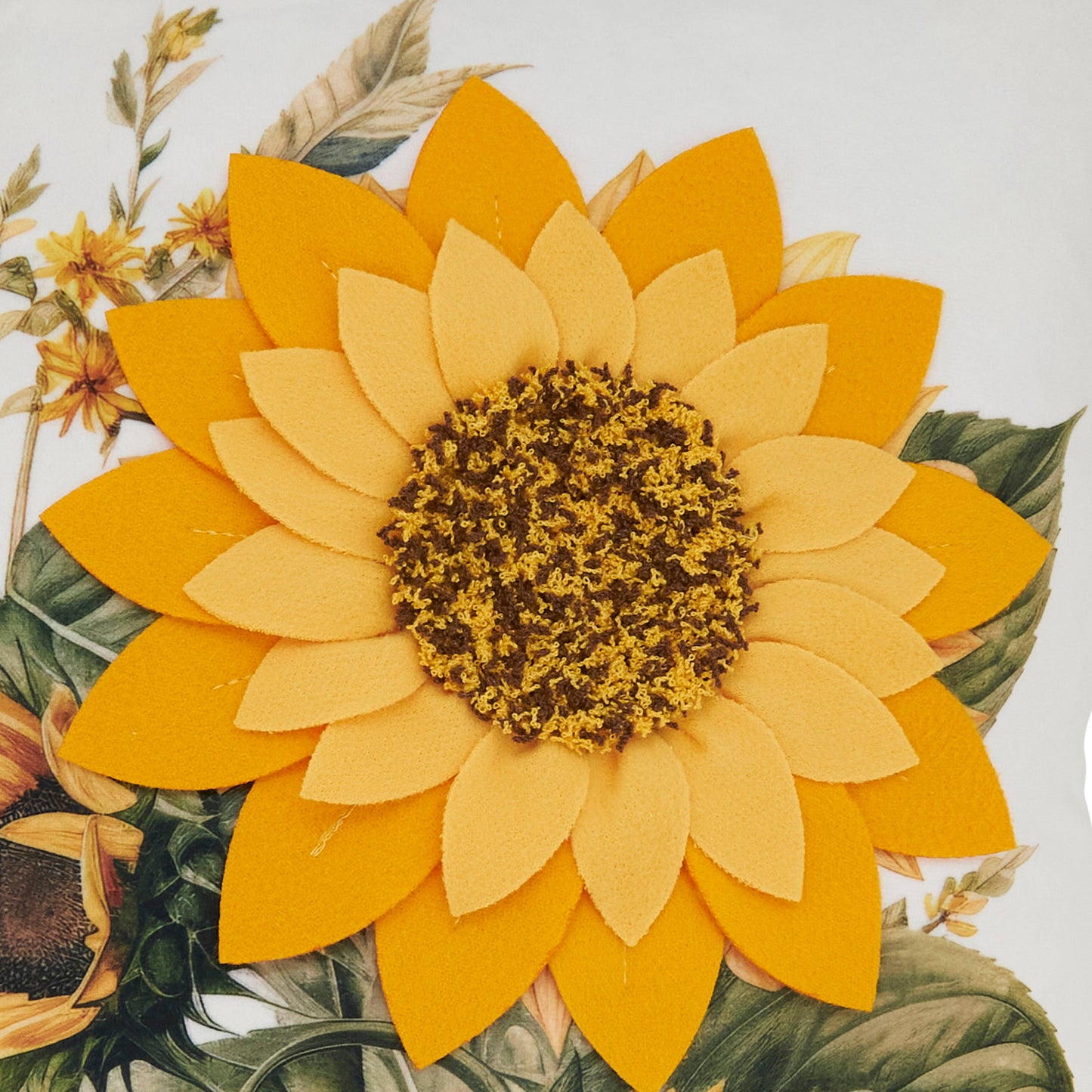 Bright Felt Sunflower Pillow