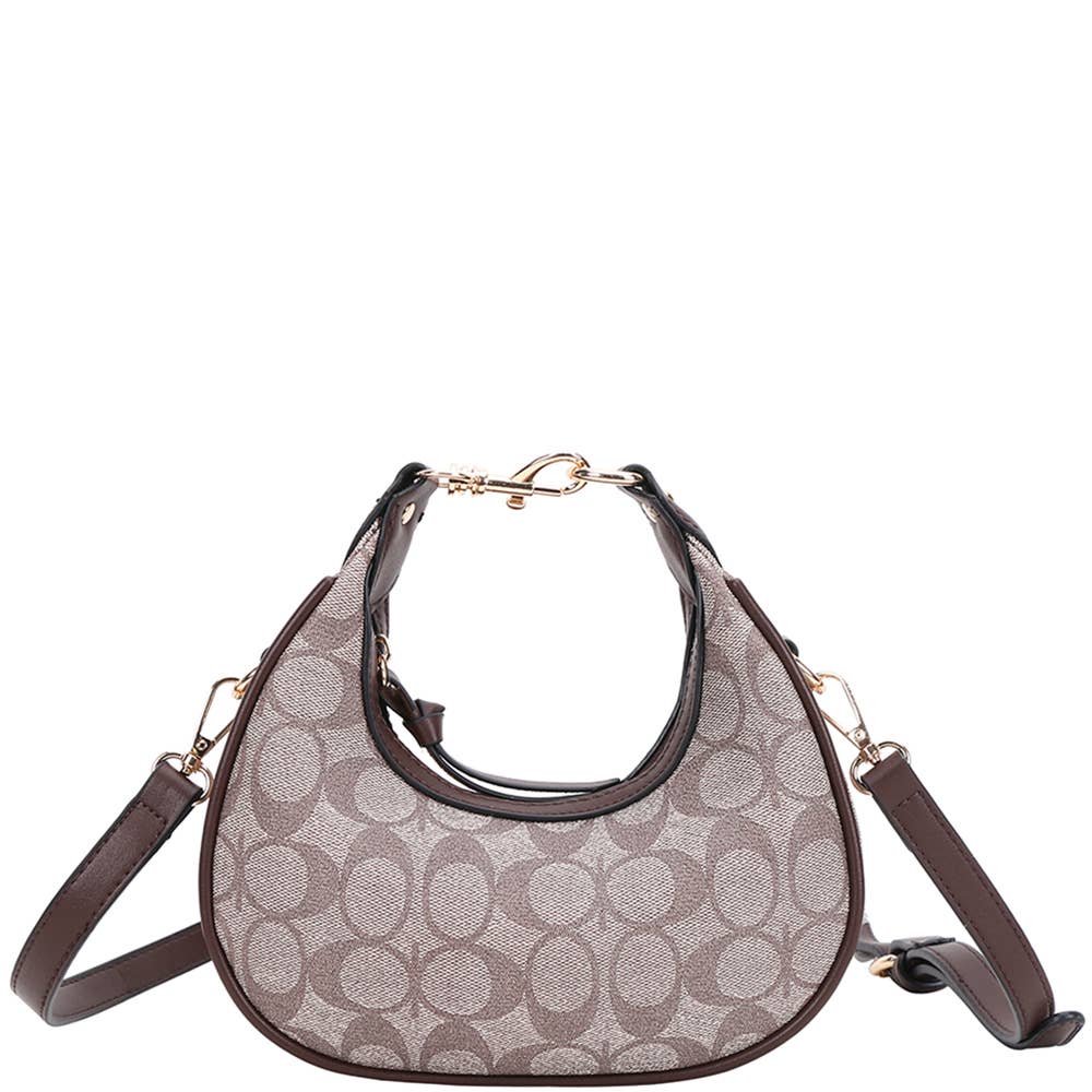 Oval Print Design Crossbody Bag