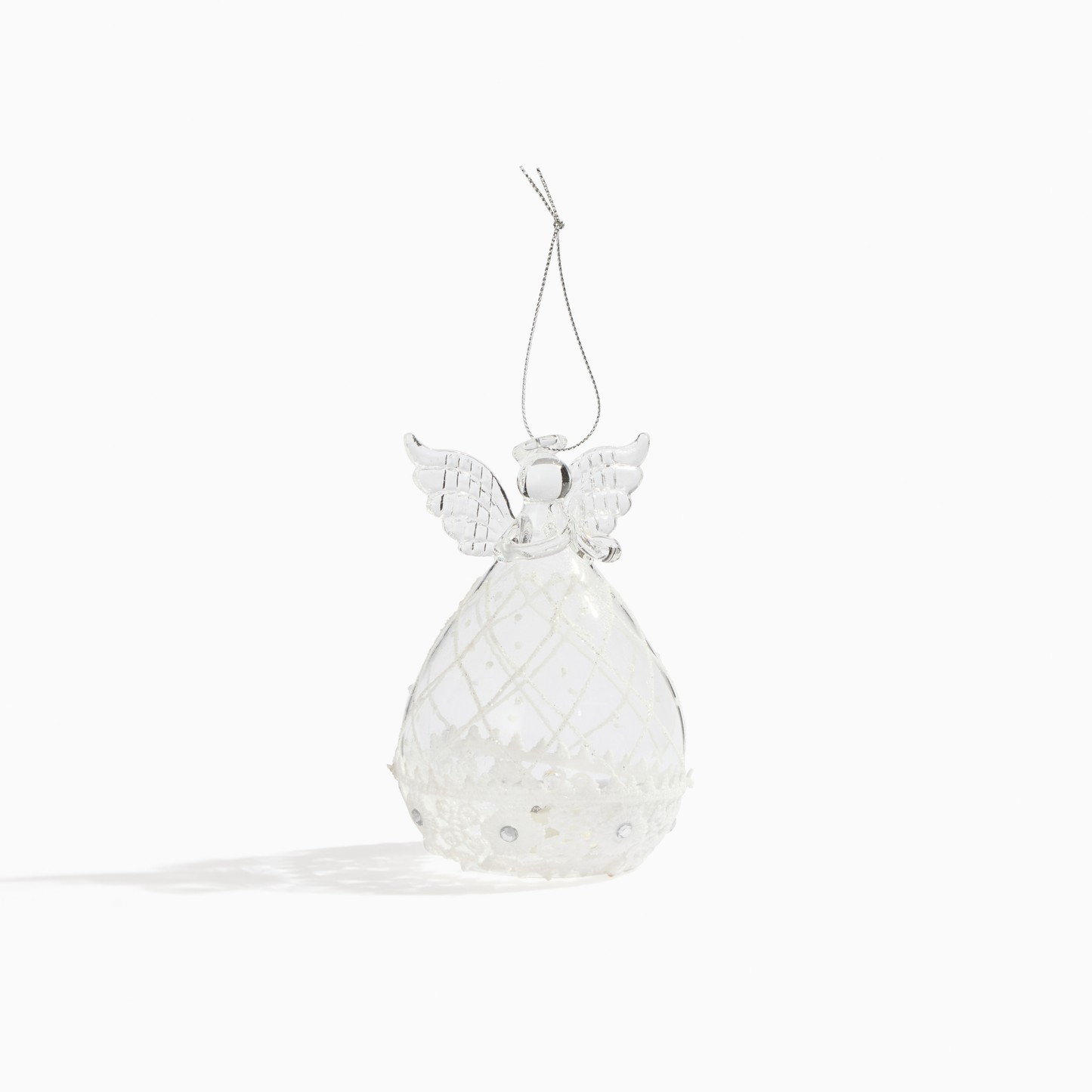 Light Up Angel Ornament w/ Jewels & Lace
