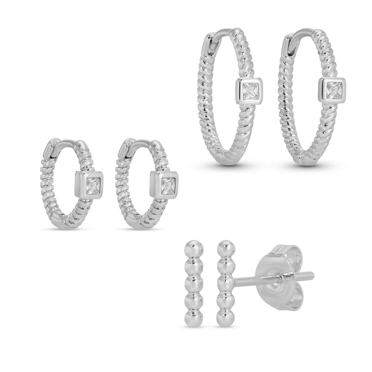 Combo 3 - Twisted Hoops and Stud Set