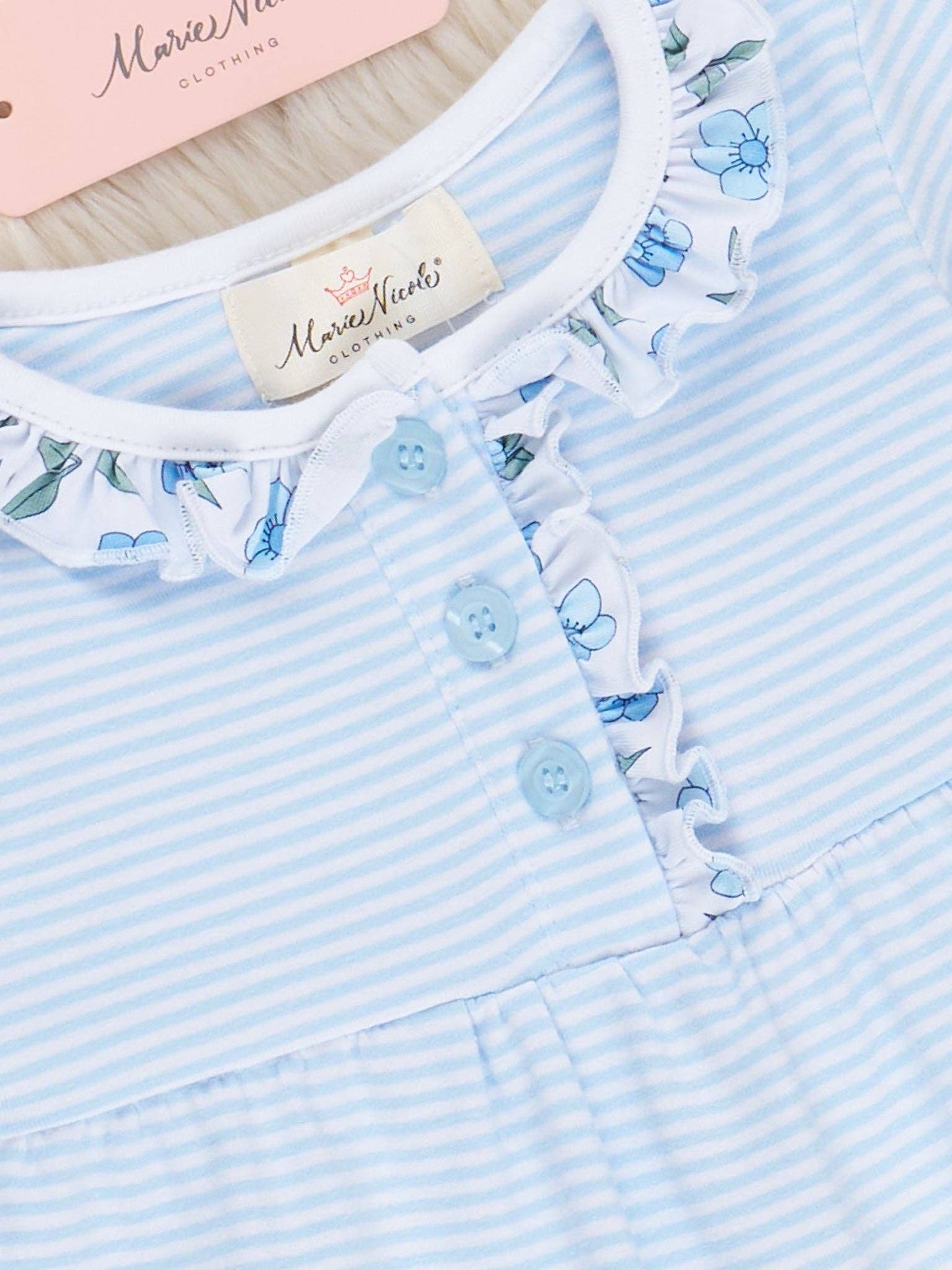 Cornflower Cottage Ruffle Footed Sleeper Pajamas