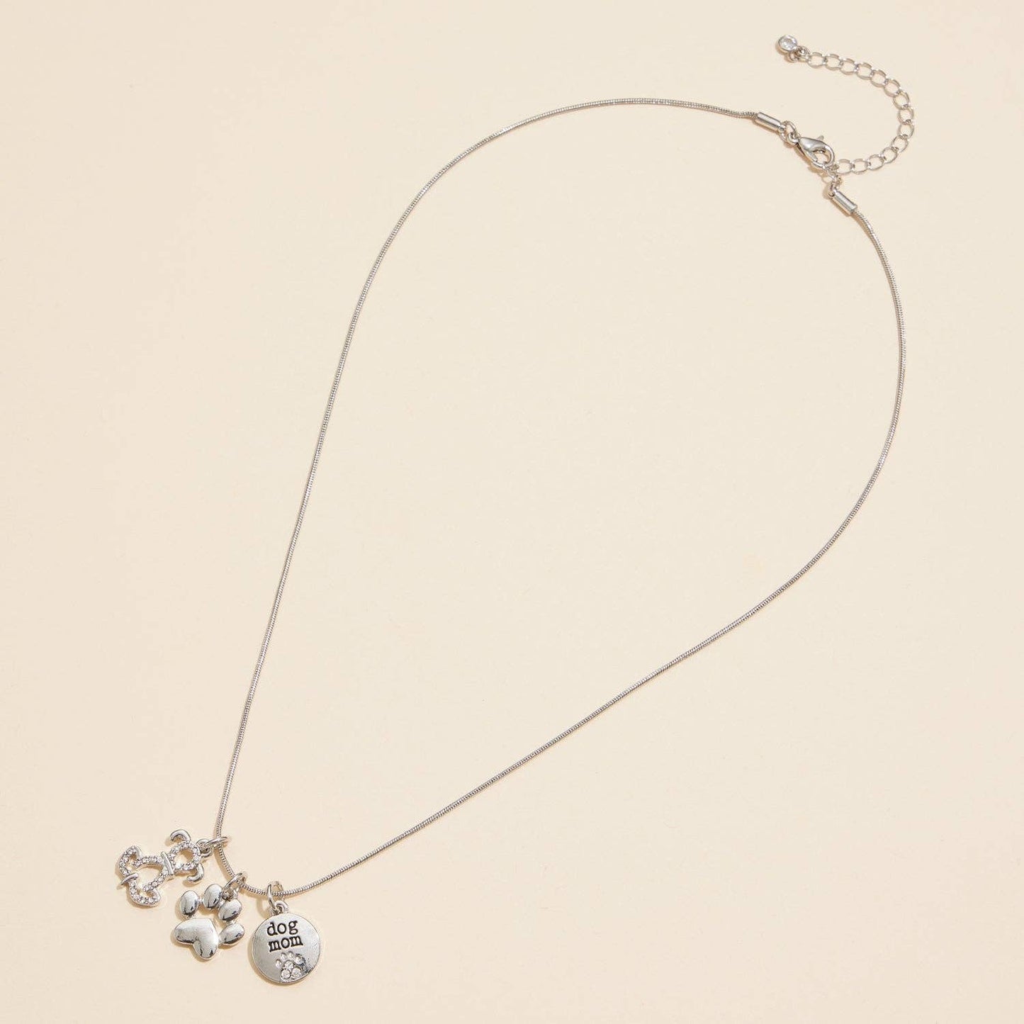 Dog Lover Charm Necklace – Gold Dipped Paw Pendant