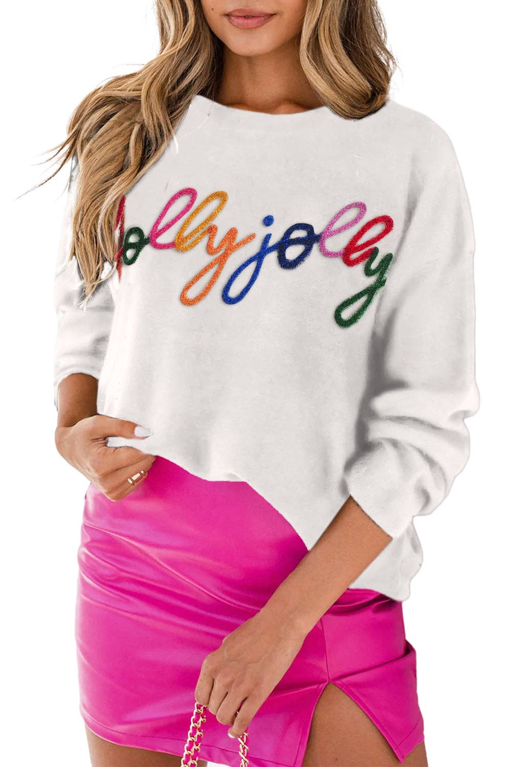 Holly Jolly Glitter Tinsel Sweater