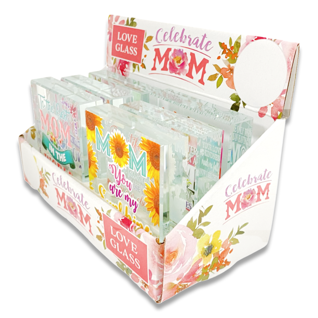 MOTHER'S DAY GLASS KEEPSAKE 6 PIECES PER DISPLAY