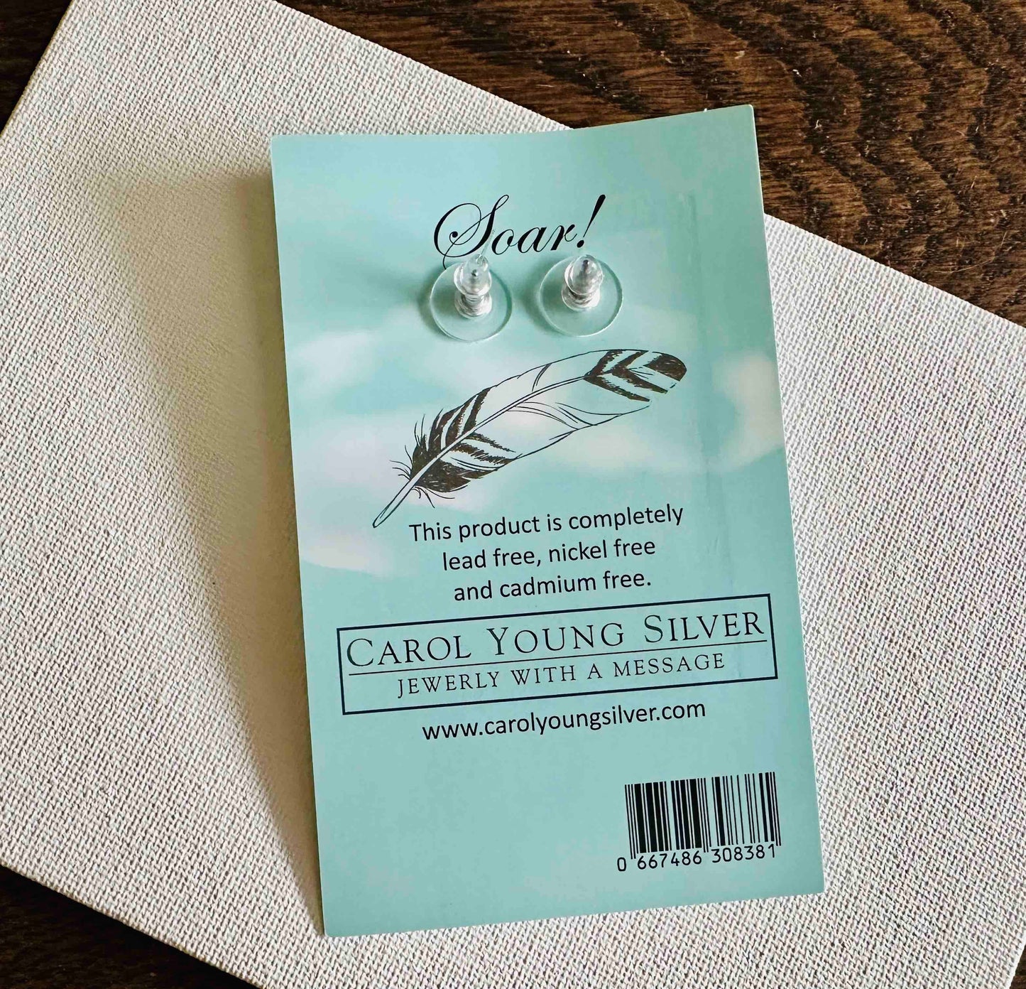 Eagle Feather Jewelry Earrings, Petite / Post on CARD