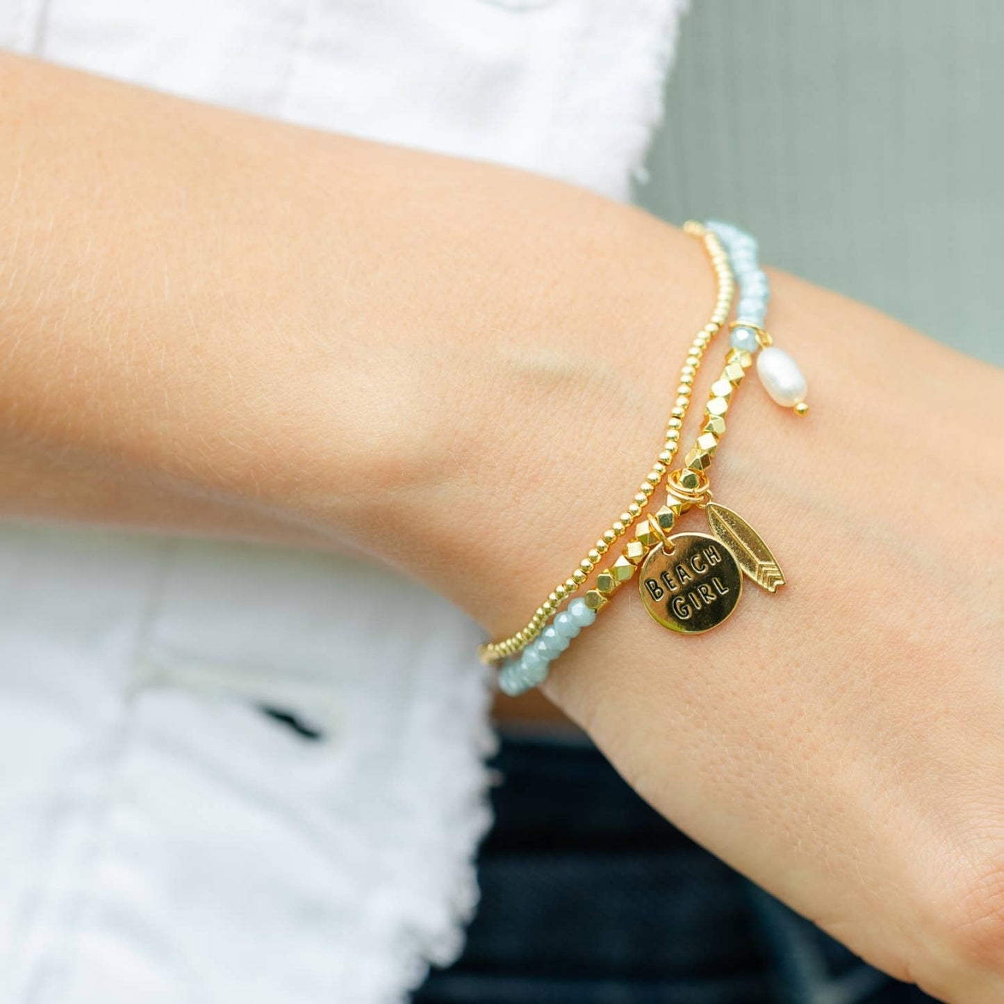 Beach Girl + Surfboard Stretch Bracelet