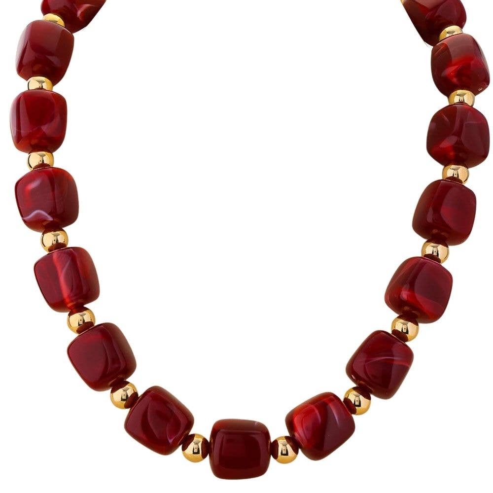 CHUNKY COLOR BEADED NECKLACE, ND 10539