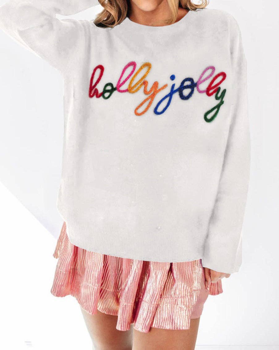 Holly Jolly Glitter Tinsel Sweater