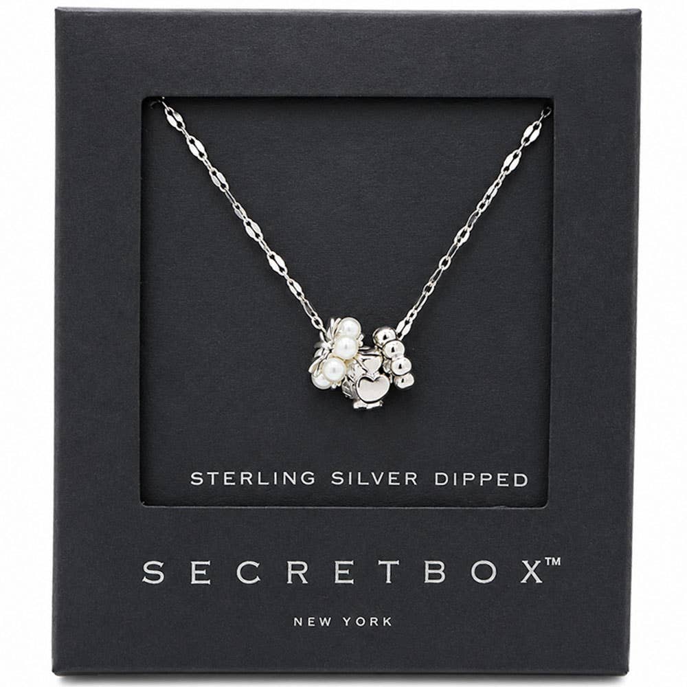 SECRET BOX GOLD SILVER DIPPED 3 RONDELLE NECKLAC, SB 210840