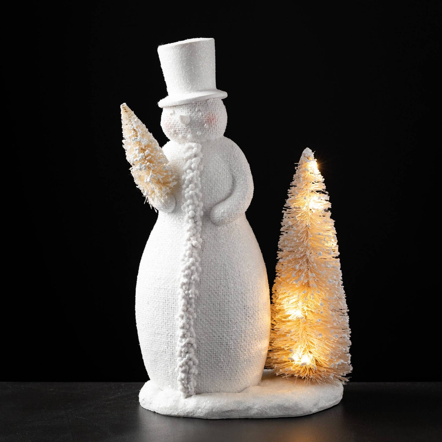 Snowman Led Bottlebrush Tree