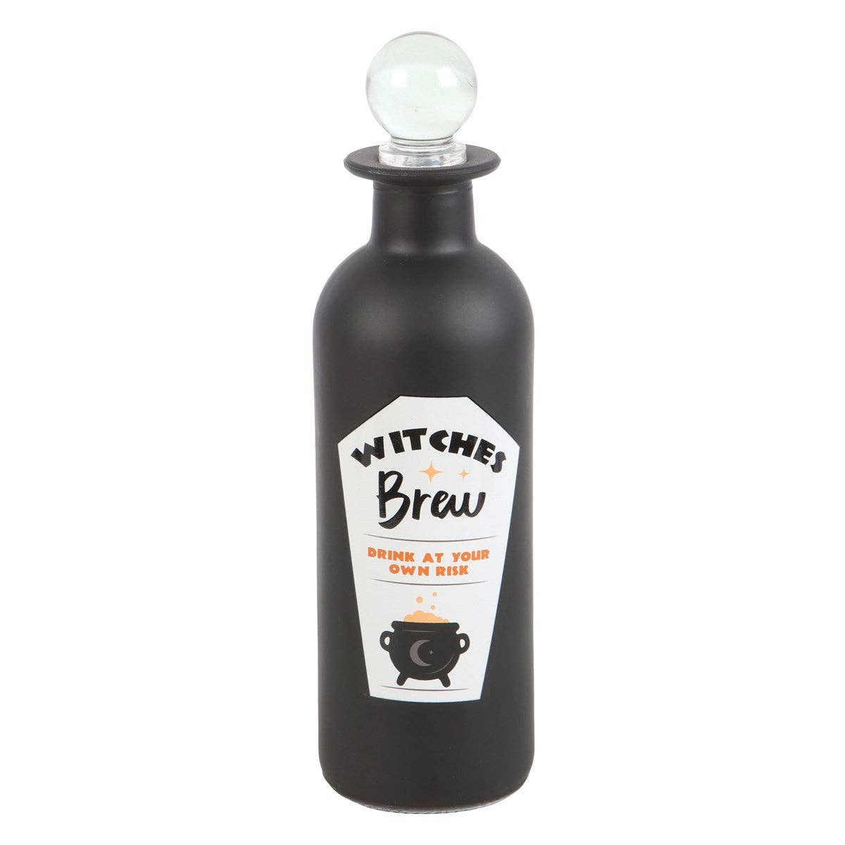 Decorative Witches Brew Glass Halloween Potion Bottle