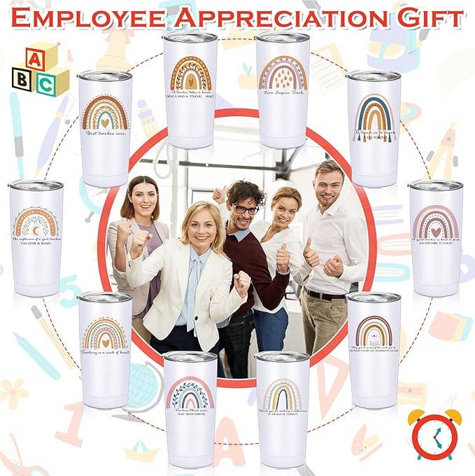 20 oz Rainbow Tumbler with Lids & Straws