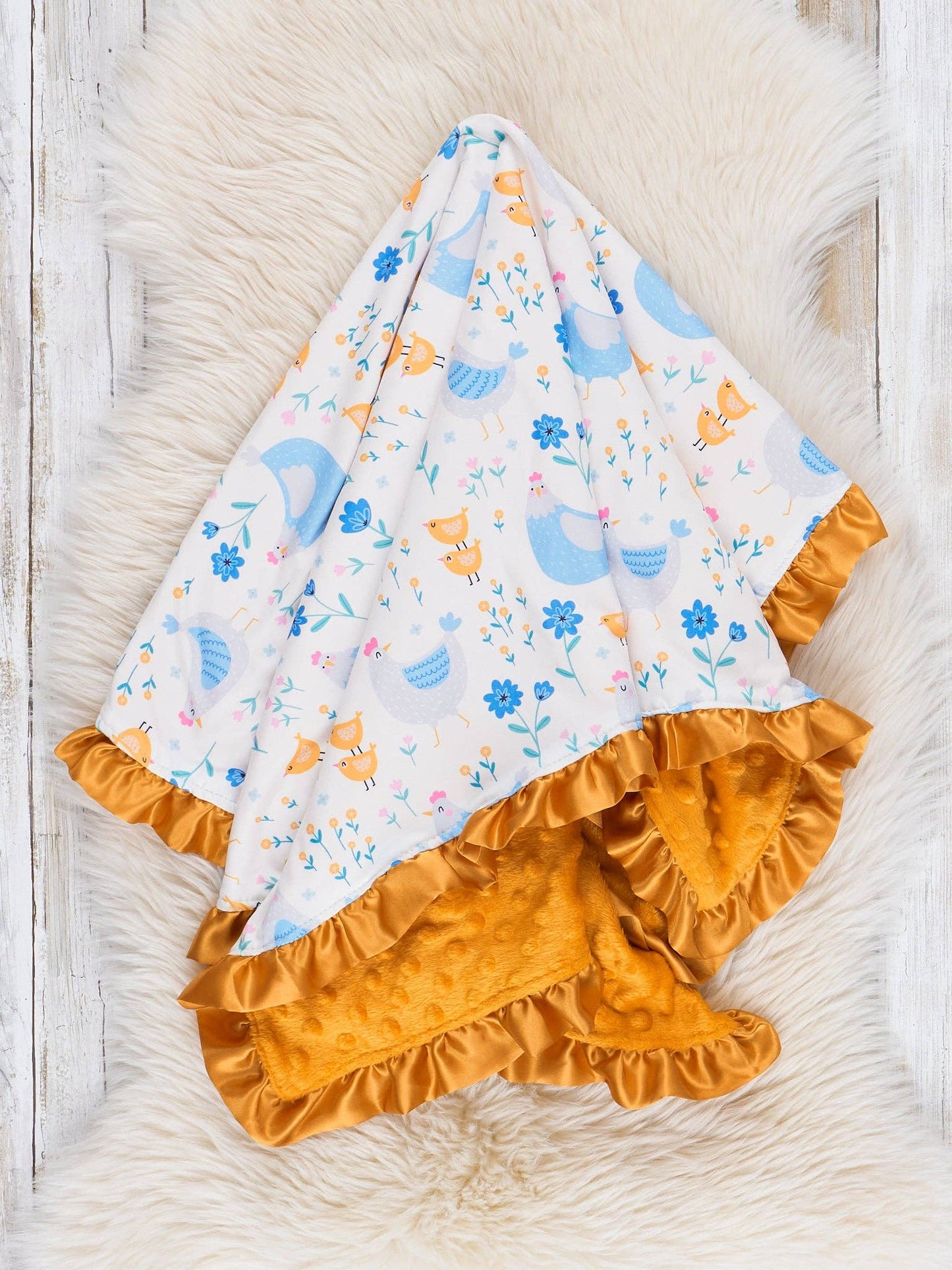 Golden Chickadee Minky Blanket