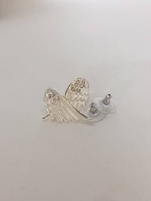 Angel Wing Earrings, Petite / Post on CARD/Jewelry