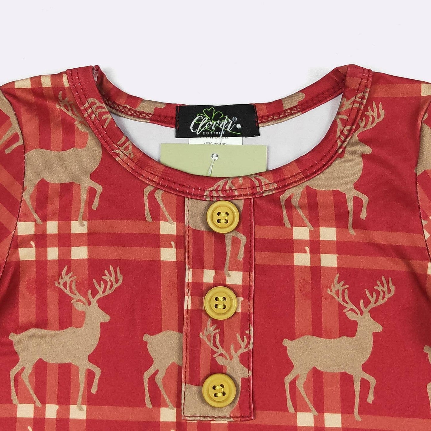Tartan Deer Baby Knotted Gown