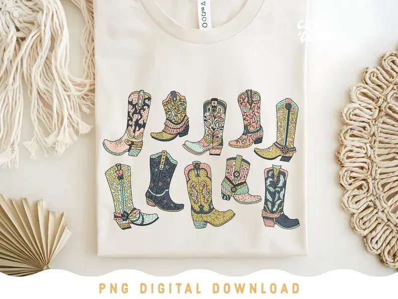 COWBOY BOOTS CREWNECK TEE/SWEATSHIRT
