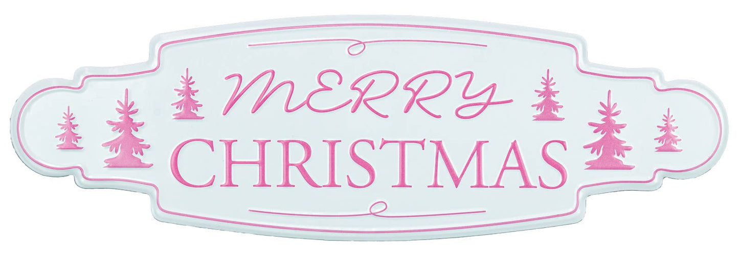 MERRY CHRISTMAS WIDE METAL SIGN