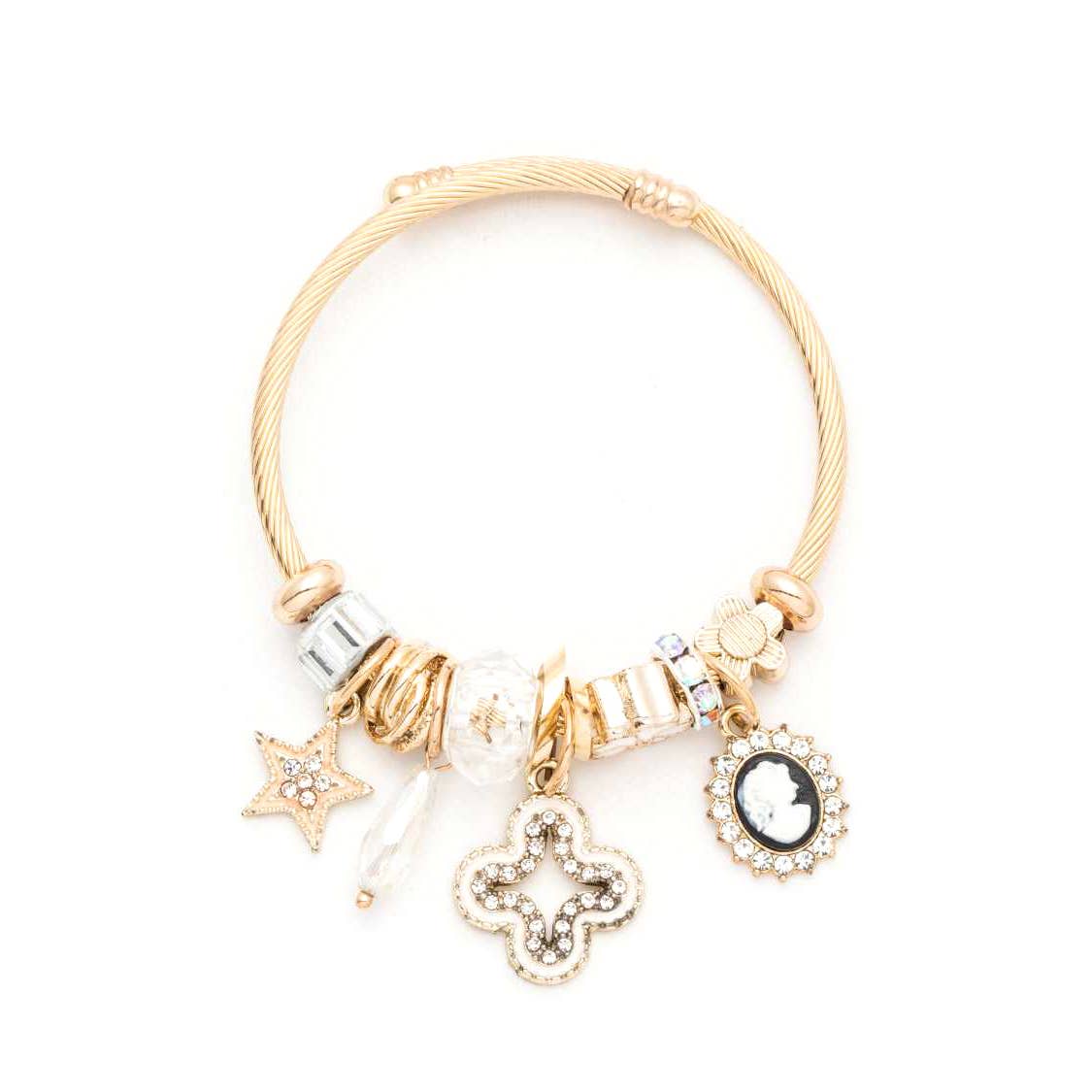 Crystal Mix Charm Crystal Cameo Heirloom Bracelet