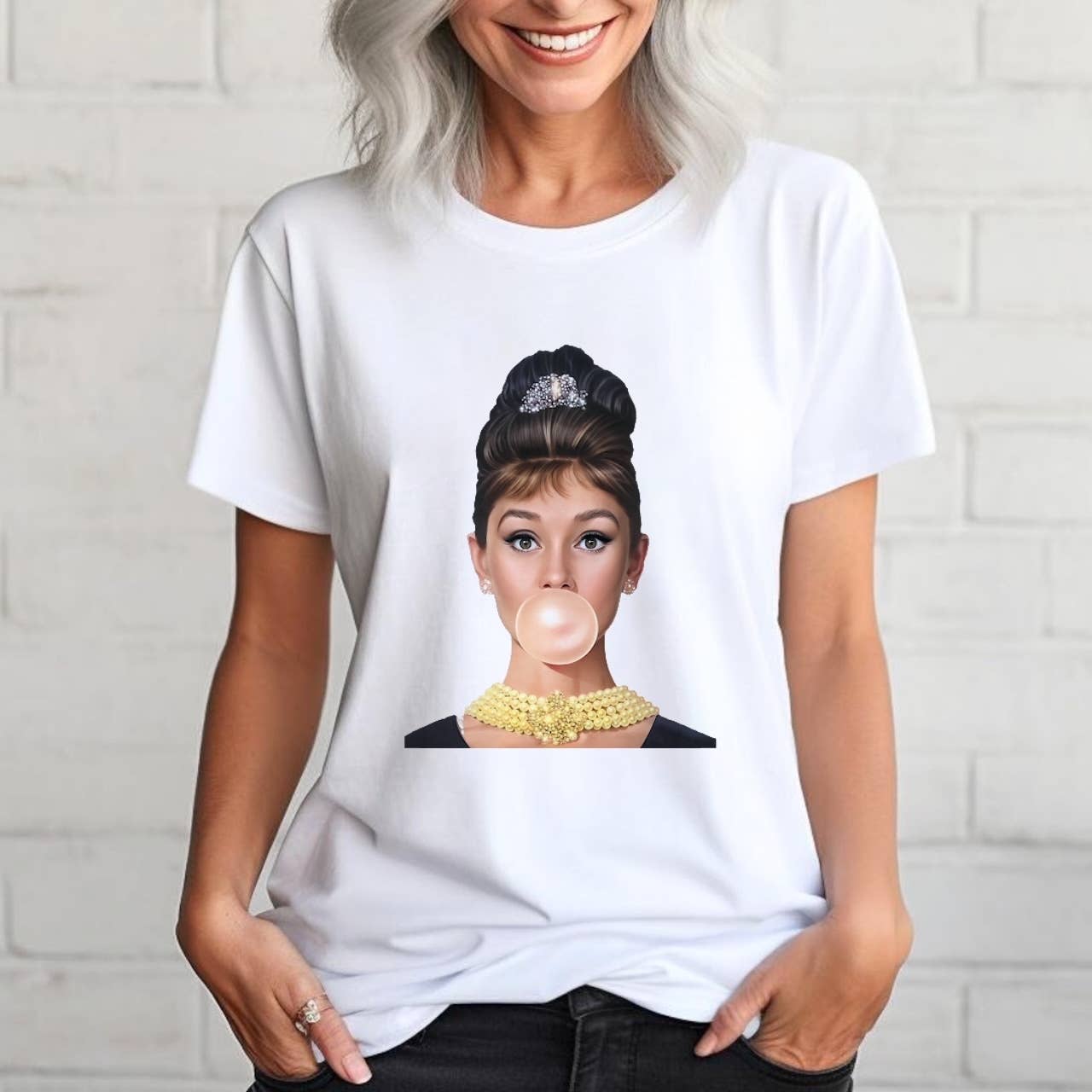 Audrey Hepburn / Bubble Gum Graphic Tee