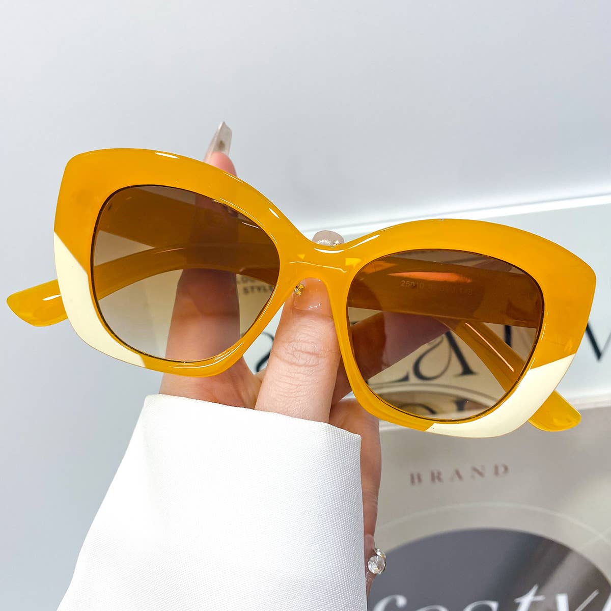 Fashion Cat Eye Leopard Print Retro Flat Sunglasses