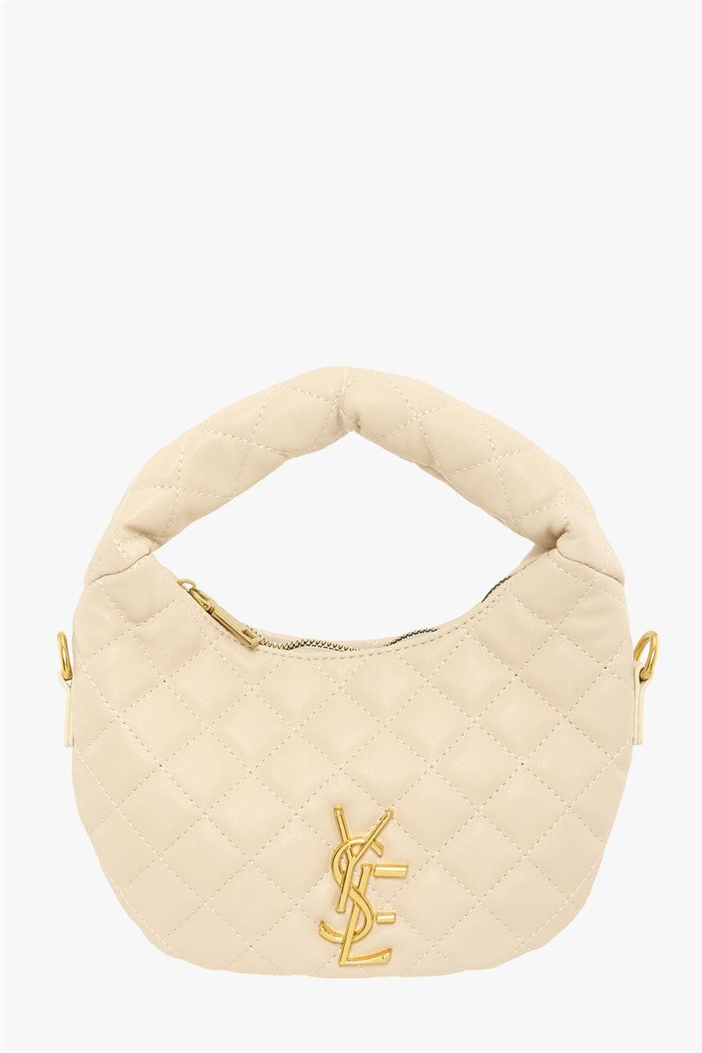 DIAMOND QUILTED BOXY CRESCENT CROSSBODY BAG 6910