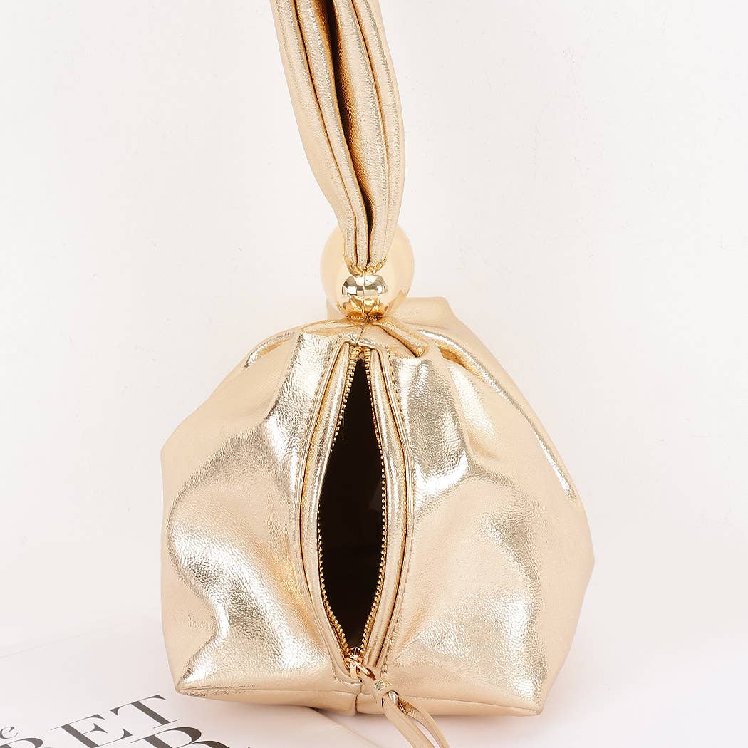 Faux Leather Wrist Bag