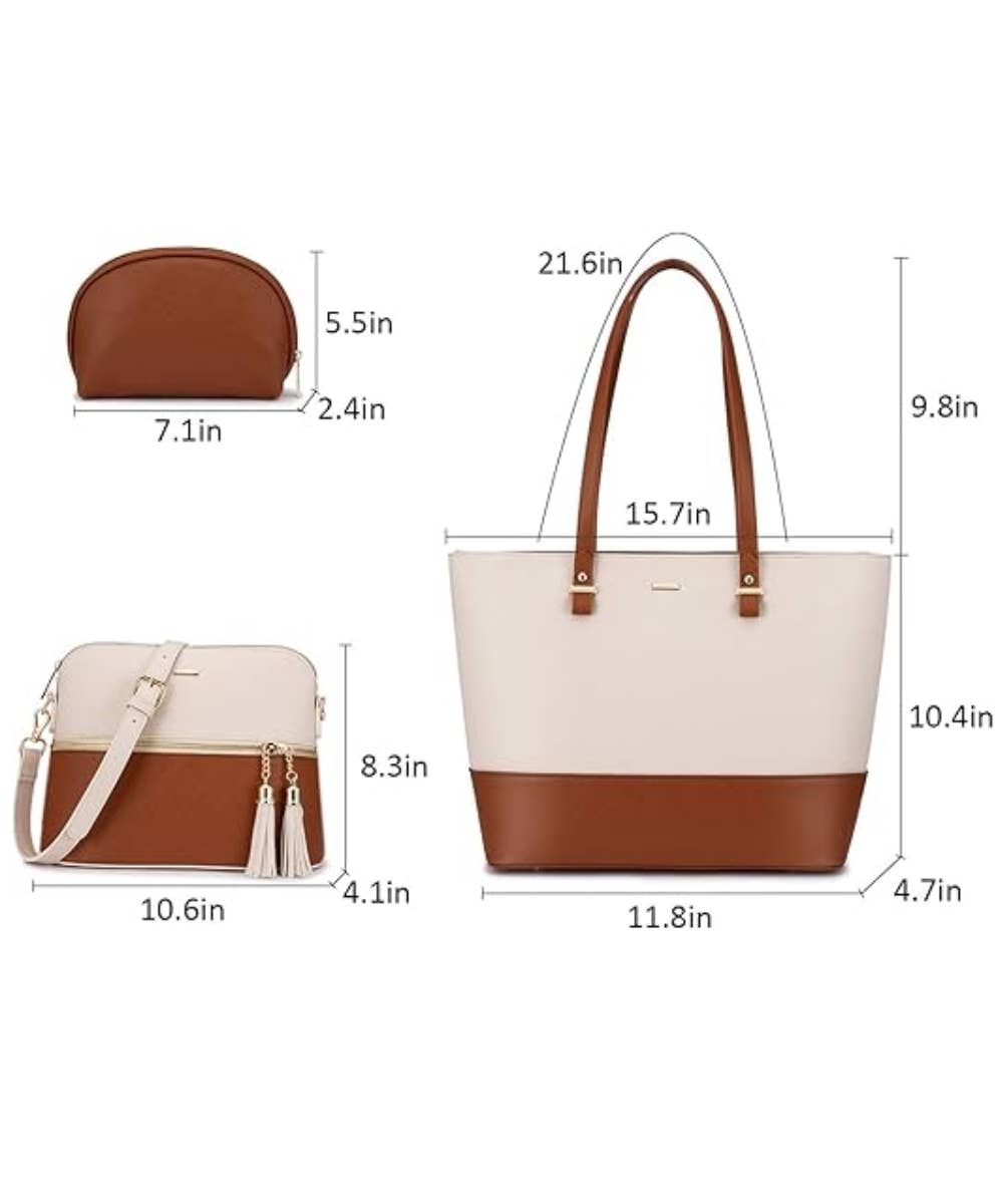HANDBAG TOTE BAG CROSS BAG CLUTCH PURSE SET 3PCS